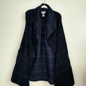 Le Moda Blue Check fleece vest